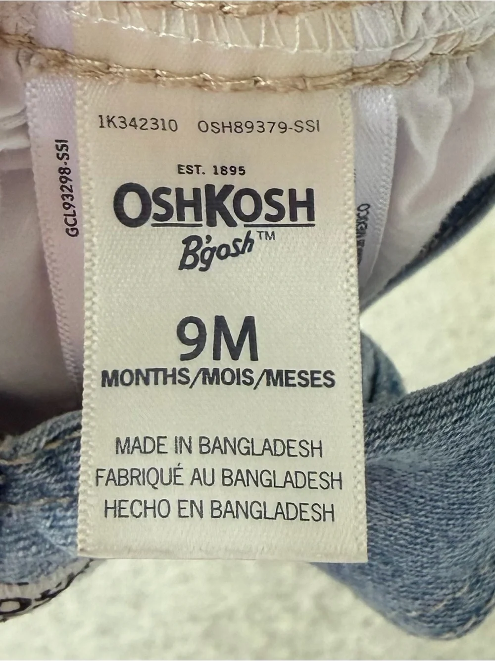 •OshKosh B’gosh• Denim & Eyelet Jumper Dress - Size 9 Months